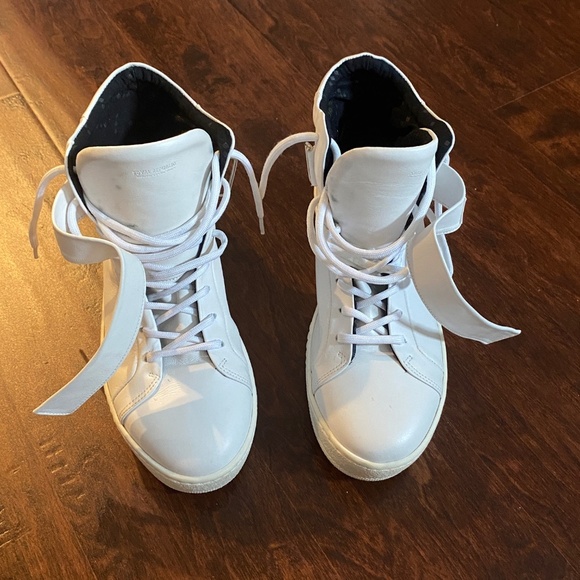 Royal Republiq High Ankle Leather Lace-Up Sneakers with Velcro Straps Size 9 - Picture 4 of 12